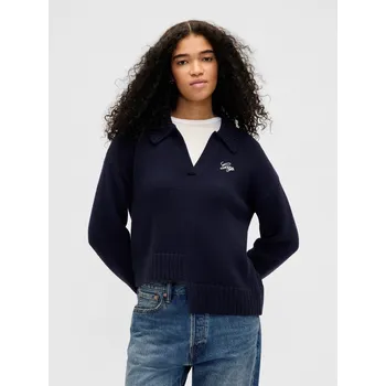 Dámský svetr GAP Dámské Asymetrický svetr s příměsí vlny GAP Modrá L (2966741)