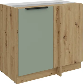 Kuchyňská skříňka 105 ND 1F BB, Spodní rohová kuchyňská skříňka, Aria aquamarine/artisan