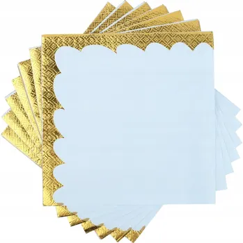Papírový ubrousek PAPÍROVÉ UBROUSKY Modré Zlaté Retro 33x33cm 10 Ks