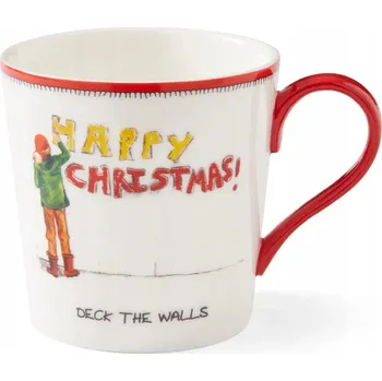 Spode Hrneček Kit Kemp Doodles 340ml Deck the Walls vánoční nápis dárek