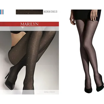 Dámské punčochy Punčocháče Marilyn MILENIUM STARS 20den černá stříbrná nero velikost 3/4