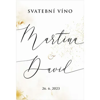 Svatební dekorace Etiketa na svatební víno 276