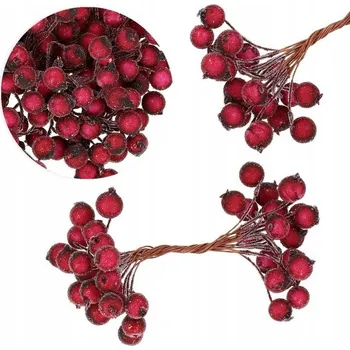 Vánoční dekorace Vánoční dekorace červené jeřabiny, 20 ks