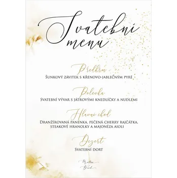 Svatební dekorace Svatební menu 276