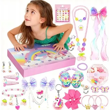 Kalendář ADVETNÍ KALENDÁŘ PRO DÍVKY DOPLŇKY DO VLASŮ 24x DÁREK VELKÝ