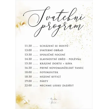 Svatební dekorace Svatební harmonogram 276