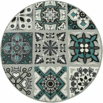 Koberec Protiskluzový koberec Patchwork tyrkysový