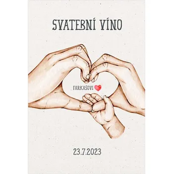 Svatební dekorace Etiketa na svatební víno 284