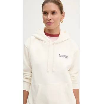Dámská mikina Mikina Levi's dámská, béžová barva, s kapucí, s aplikací, A8801 01X, vel. XS