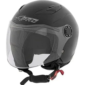 Helma na motorku A-PRO BIKESTAR BK dětská černá otevřená jet přilba – L