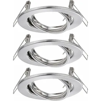 Bodové svítidlo PAULMANN Vestavné svítidlo GU10 230V kov kartáčovaný výklopné 3ks sada bez zdroje světla 933.91