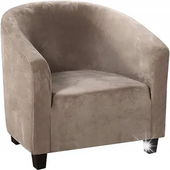 Napínací potah Velurový Potah na Křeslo Pohovku Jednomístný Pružný Béžový