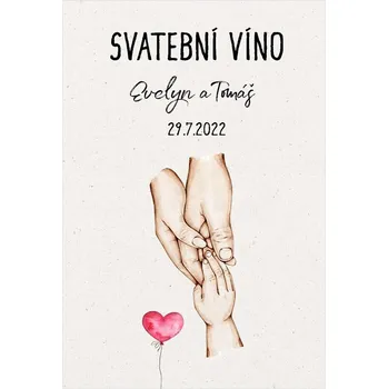 Svatební dekorace Etiketa na svatební víno 281