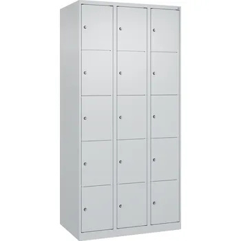 Šatní skříň Úložná skříňka C+P Cabo, 5 polic nad sebou, 900 x 500 mm, sv. šedá/modrá, stojící na podlaze