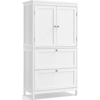 Nábytek VASAGLE Podlahová skříňka do koupelny, 60x30x110cm, bílá Koupelnová skříňka