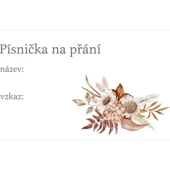 Svatební dekorace Kartička pro DJ 335