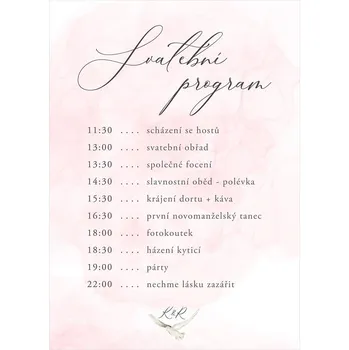 Svatební dekorace Svatební harmonogram 341