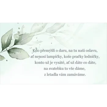 Svatební dekorace Žádost o dar 253