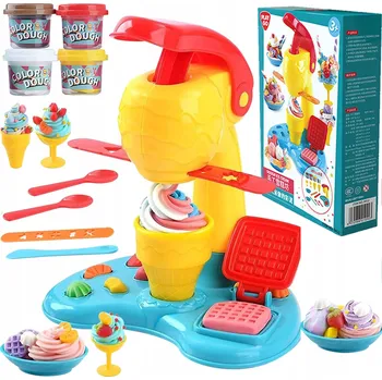 Výtvarná sada Zmrzlinárna Sada na výrobu zmrzliny Modelína 4 barvy + 11 doplňků
