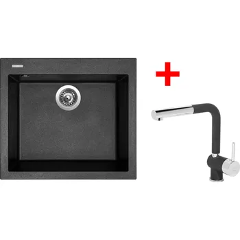 Granitový dřez Sinks G9674 Set CUBE 560 Metalblack + MIX 3 P Metalblack Stav zboží: Nový produkt v externím skladu