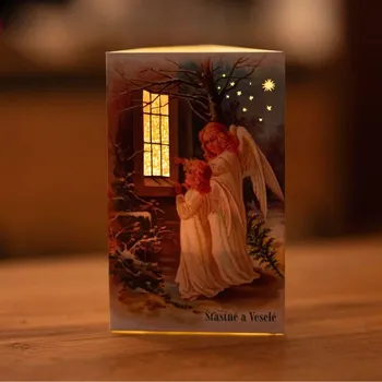 led svíčka Dekorační papírový svícen pro LED svíčku – anděl