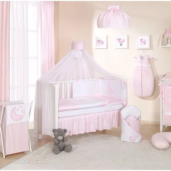 Dětský pokoj Mamo Tato Moskytiéra na postýlku - bílá, růžová šerpa