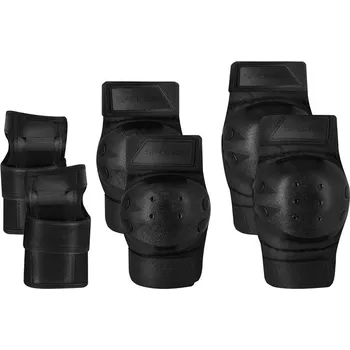 Chránič kolene 3-dílná sada chráničů pro dospělé Spokey SHIELD PRO, černé S