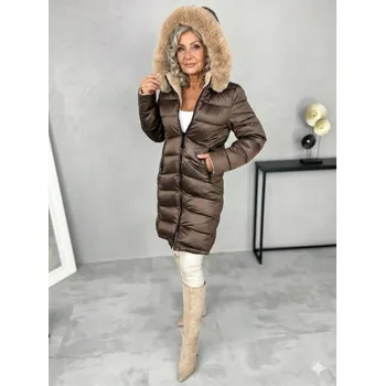 Oboustranný zimní kabát LADA hnědý Velikost: 4XL