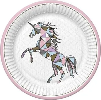 Talíř Talíře 22,7 cm "Grafický Jednorožec" /8 kusů