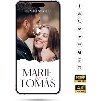 Svatební dekorace Video svatební oznámení 001