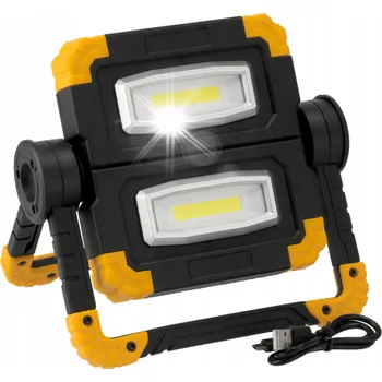 HALOGENOVÁ LED AKUMULÁTOROVÁ DÍLENSKÁ LAMPA 20W PRACOVNÍ NASTAVITELNÁ + KABEL