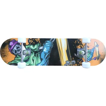 Skateboard sportovní s alu podvozkem a protismykem pro rekreační účely oranžová