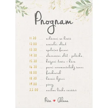 Svatební harmonogram 325