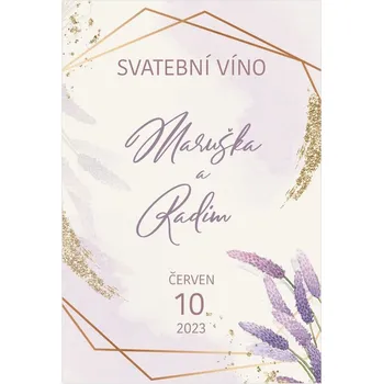 Svatební dekorace Etiketa na svatební víno 262