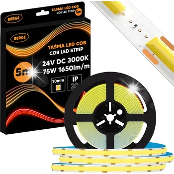 LED páska LED COB Neon pásek 24V 5m 15W/m 528 diod 75W 3000K Teplá Silný 1650lm 10mm