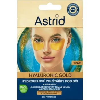 Péče o oční okolí Astrid Hyaluronic Gold Hydrogelové polštářky pod oči 1 pár