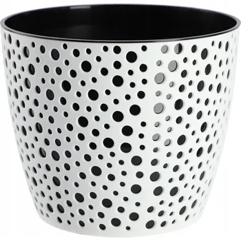 Květináč Plast Květináč bílý, černý Kadax 15 cm x 15 x 12,5 cm