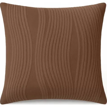 Povlak na dekorativní polštářek Dekorační povlak na polštář, hnědý 45x45 cm s plastickým vzorem