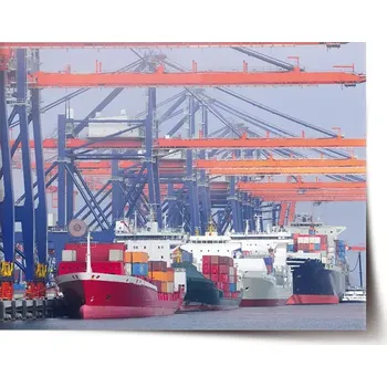 Plakát Sablio Plakát Lodě v přístavu - 60x40 cm