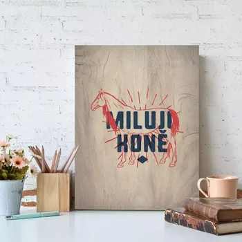 Plechová cedule Sablio Dárková cedulka Miluji koně: 30x40 cm