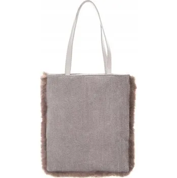 VÁNOČNÍ TAŠKA PŘES RAMENO S KOŽÍŠKEM 38X40 HNĚDÁ NÁKUPNÍ TAŠKA