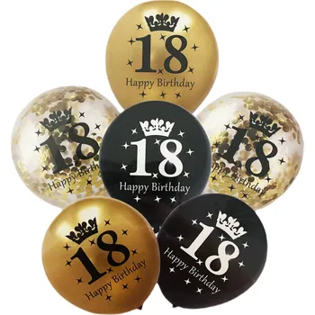 Balónek SADA BALÓNKŮ K 18. NAROZENINÁM KONFETY BALÓNKY 6 Ks.