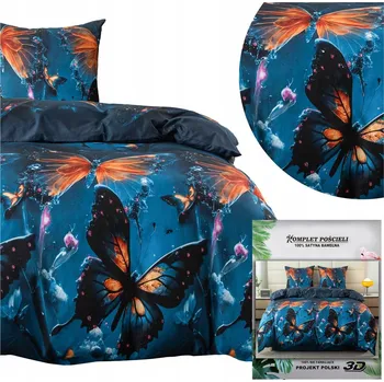 Povlečení Povlečení 140x200 2dílná sada povlak 70x80 saténové Maria motýli