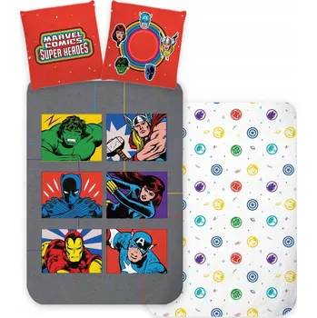 Povlečení Sada dětského povlečení Avengers Symbols 100×135 cm, 40×60 cm