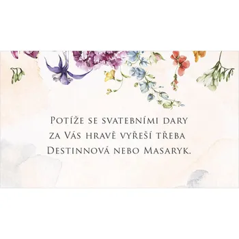 Svatební dekorace Žádost o dar 350