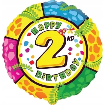 Balónek Foliový balónek Číslice 2 Happy 2 Birthday FX 48 cm