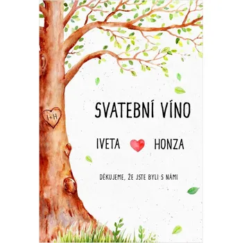 Svatební dekorace Etiketa na svatební víno 189