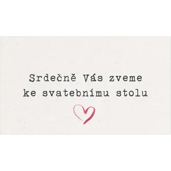 Svatební dekorace Pozvánka ke stolu 280