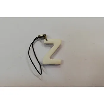 Přívěsek Fimo přívěsek na mobil - písmeno "Z" bílý