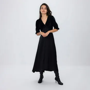 Dámské šaty Reserved - Šaty z viskózy - černý - 331HU-99X - 331HU-99X-XL